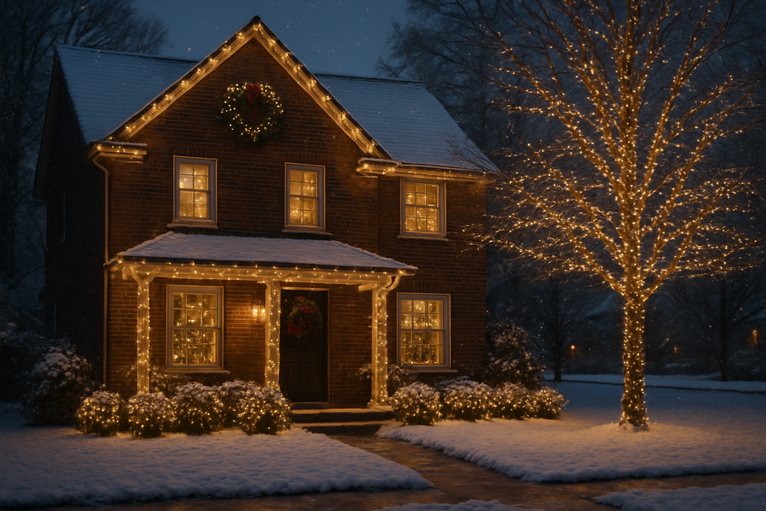 julbelysning utomhus - Illustration