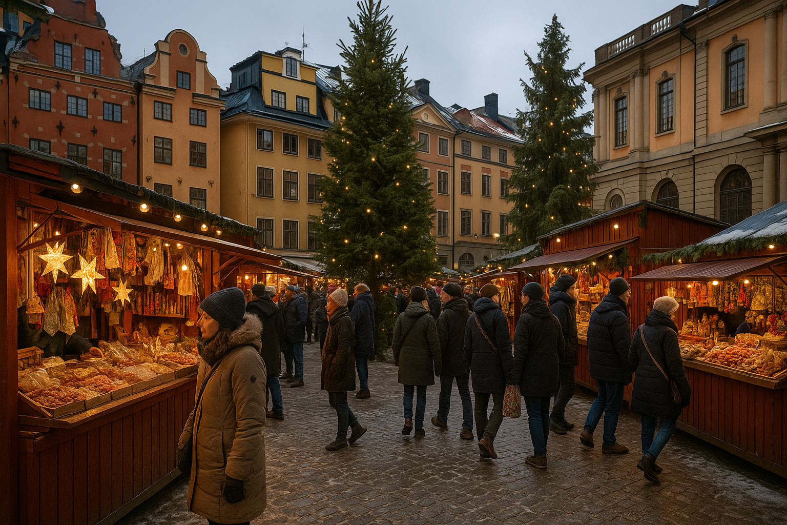 julmarknader i stockholm - Illustration