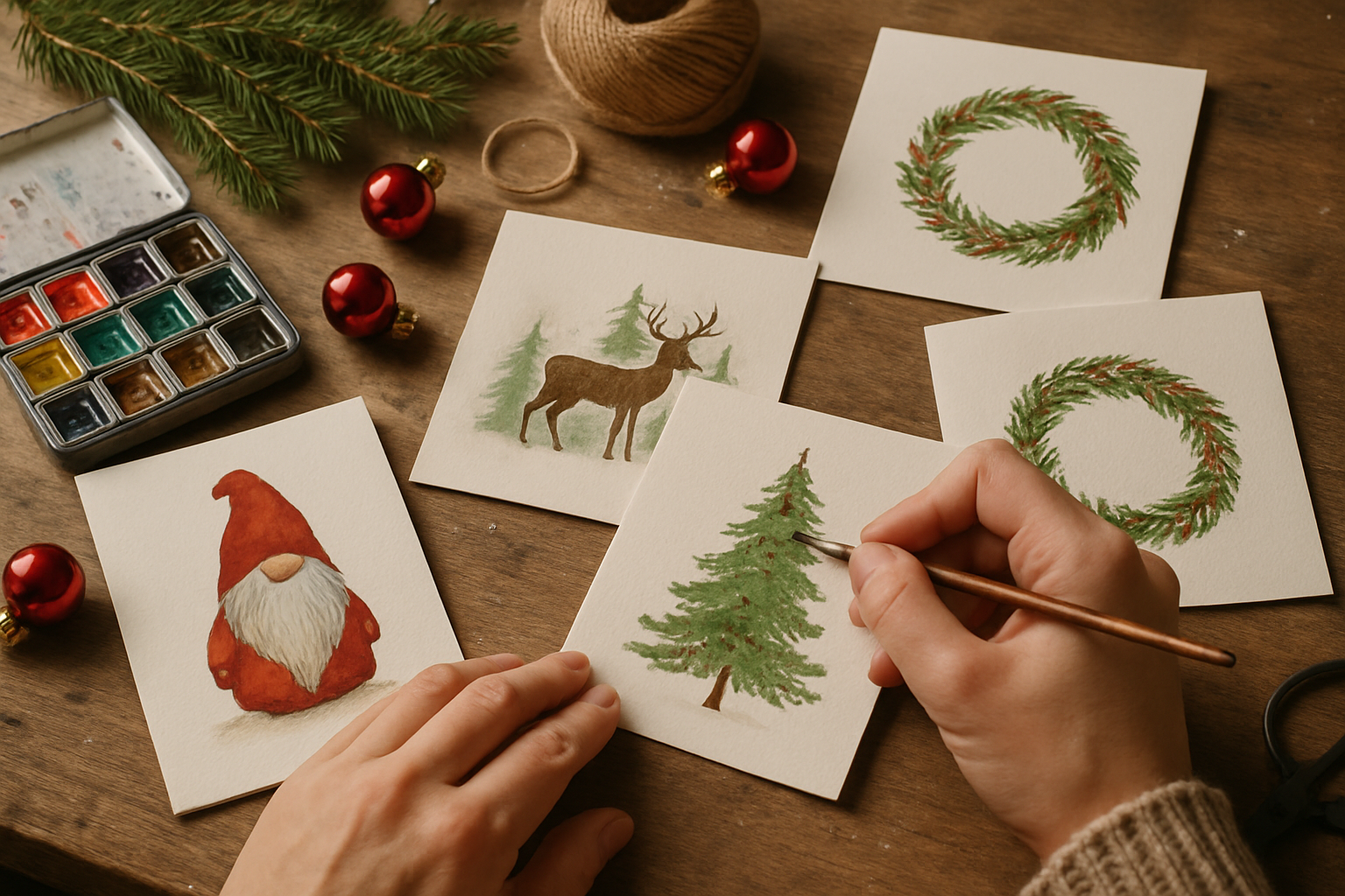 gör egna julkort - Illustration