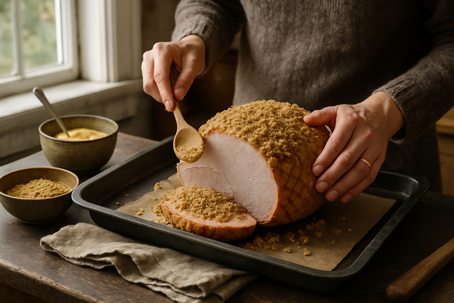 hur gör man julskinka - Illustration