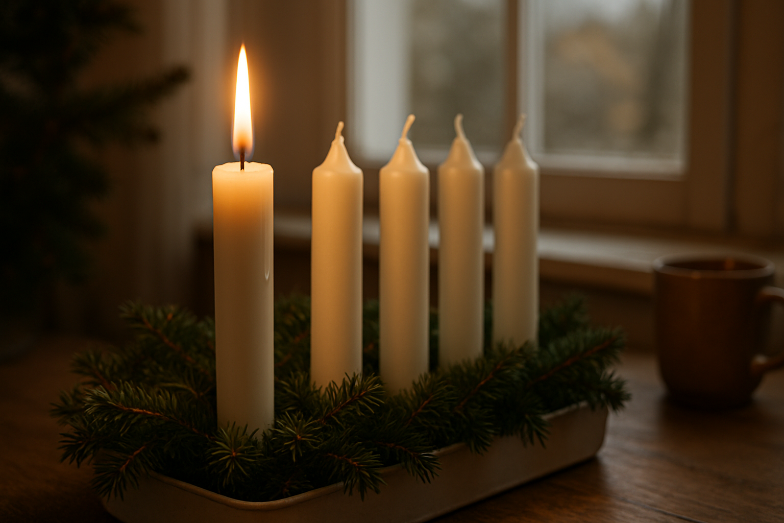 när är första advent - Illustration