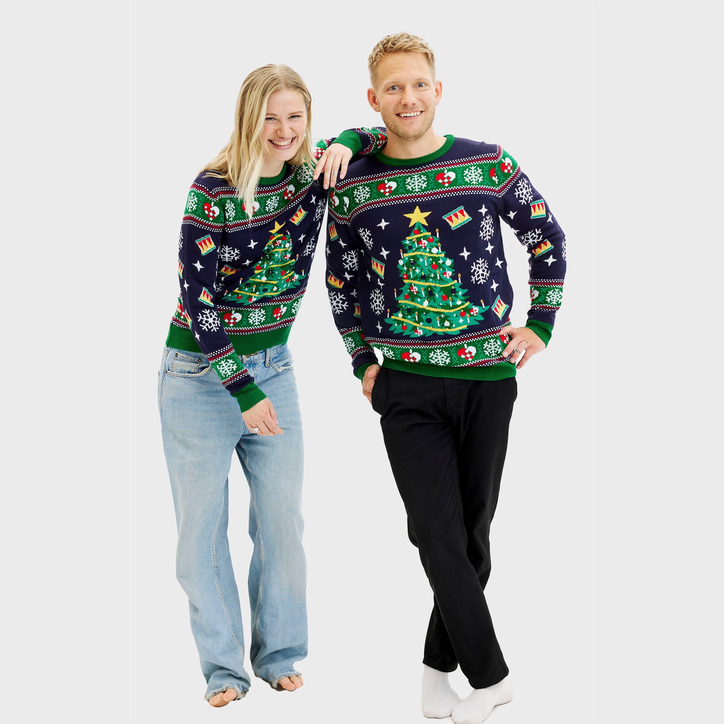 Julgranens Jultröja LED Marinblå - Dam