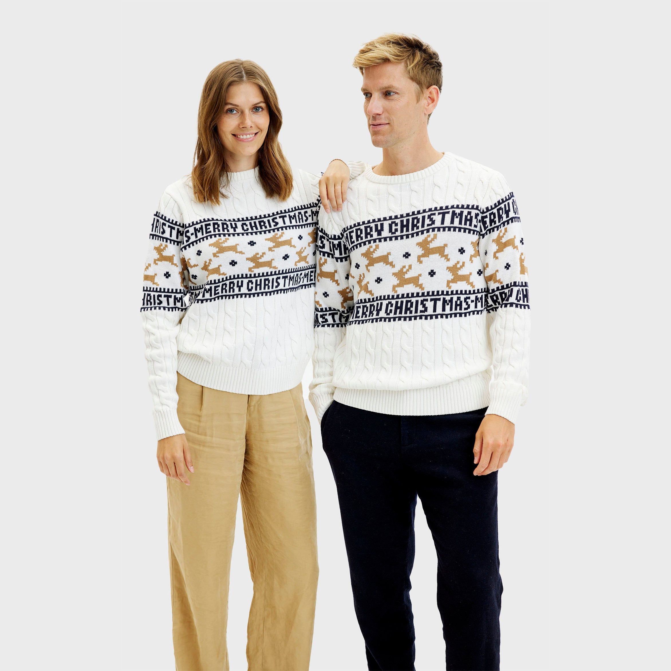 Den Eleganta Jultröja Vit - Dam.