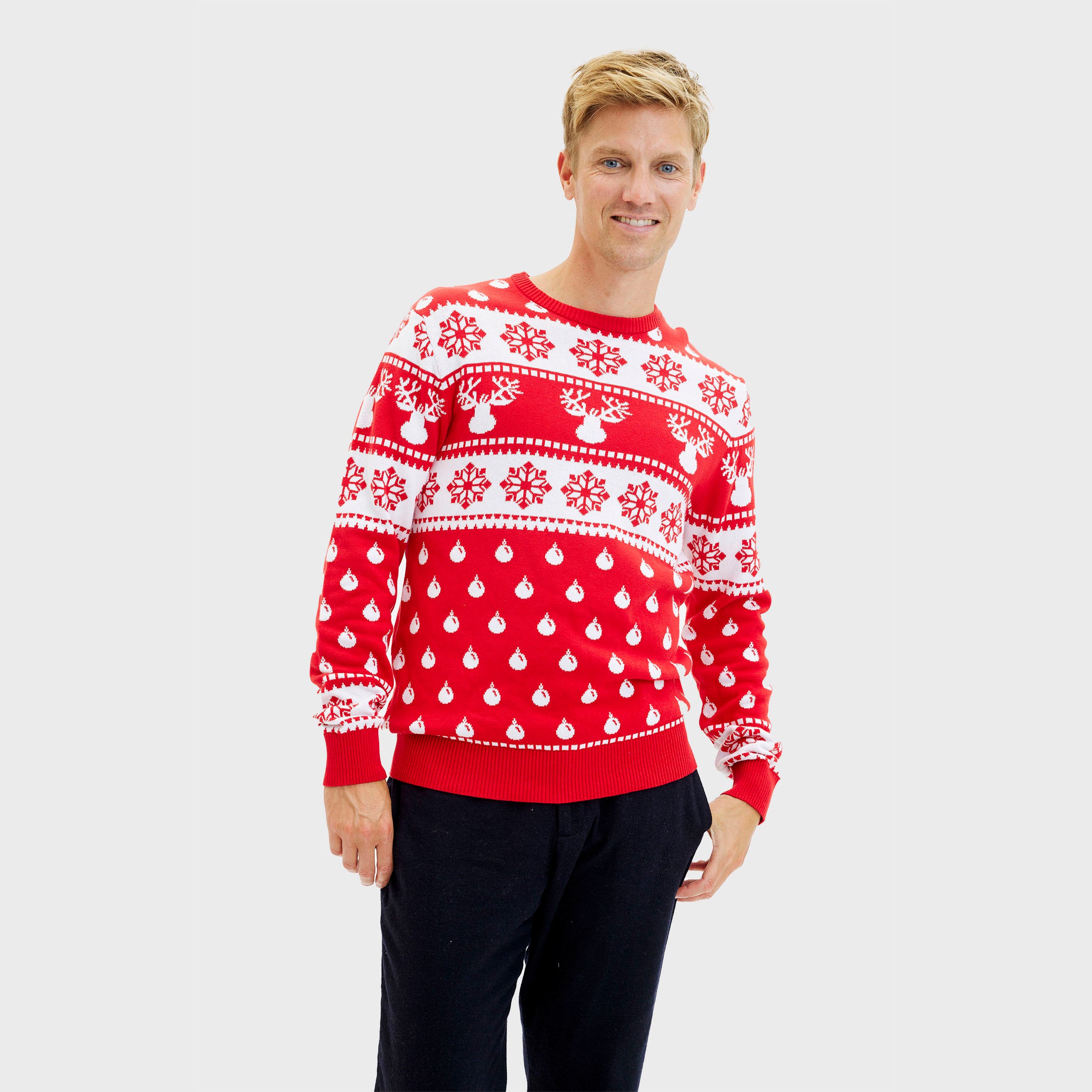 Den Klassiska Jultröja Röd - Herr.