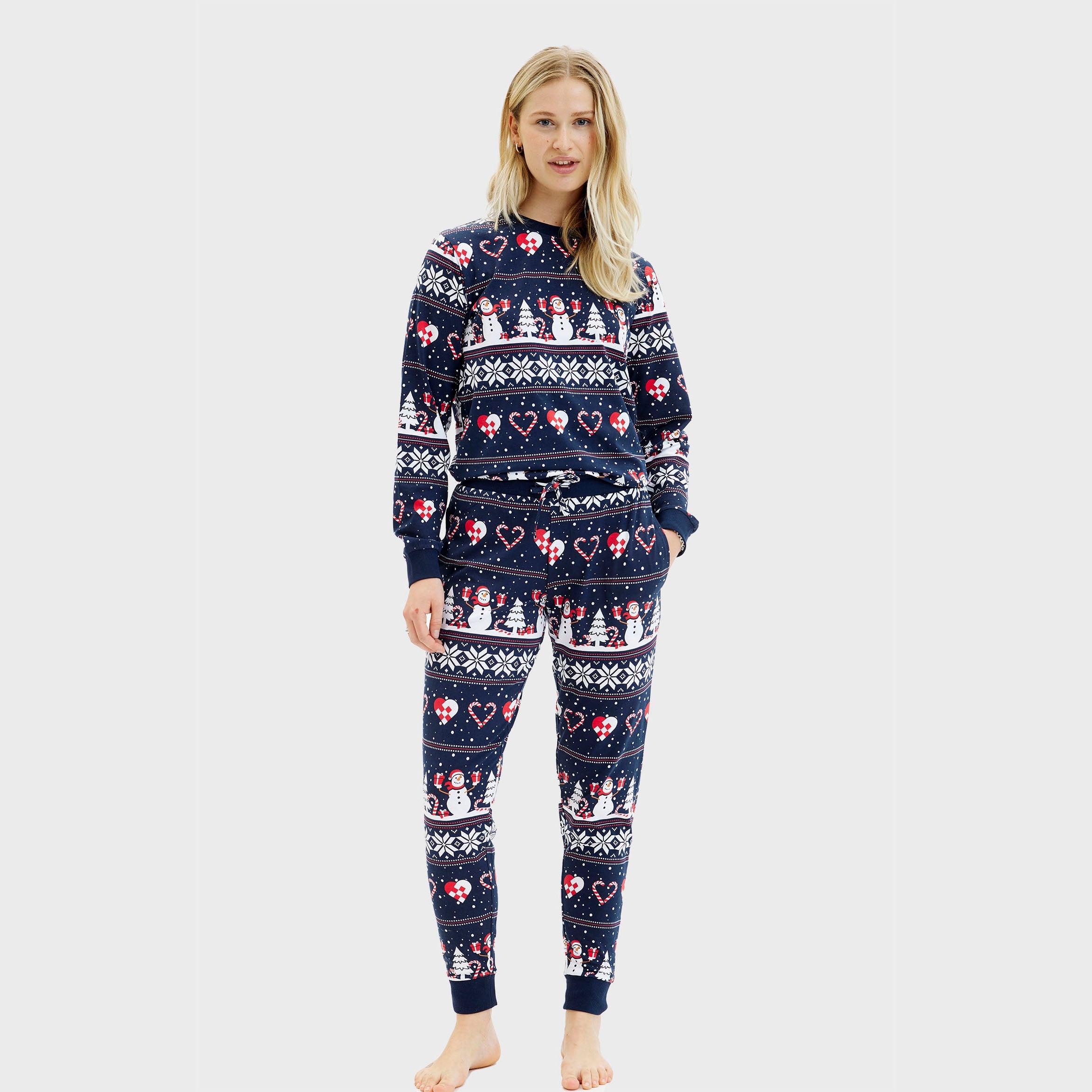Julhjärta Pyjamas Marinblå - Dam.