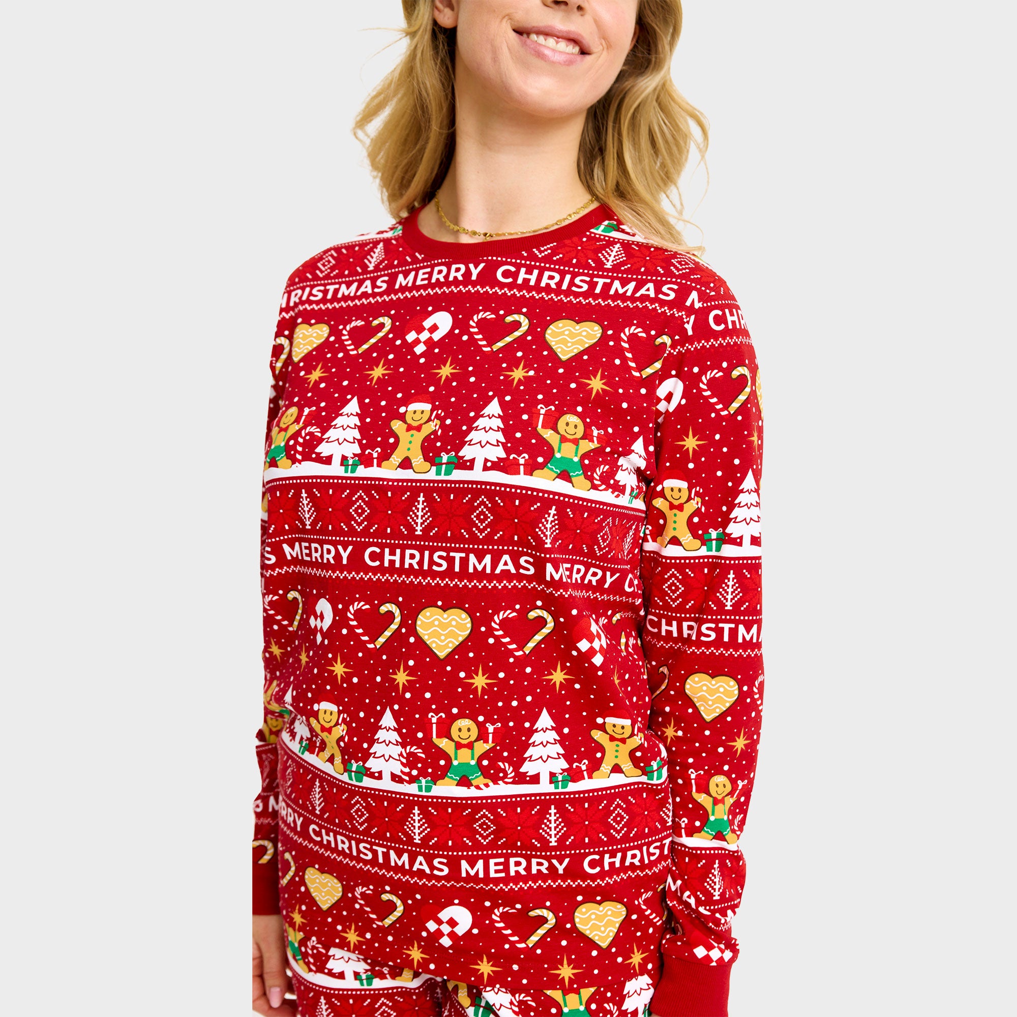 Christmas Cookie julpyjamas röd – Dam