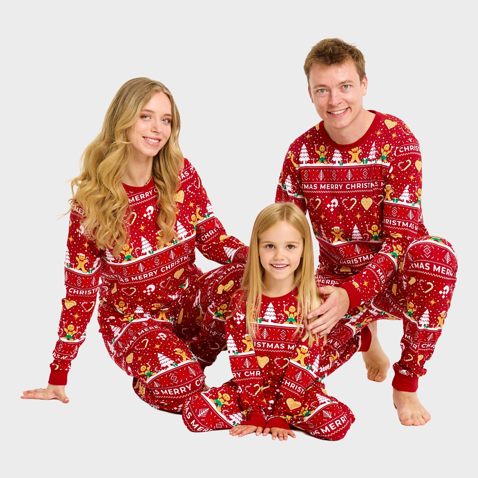 Christmas Cookie julpyjamas röd för herr