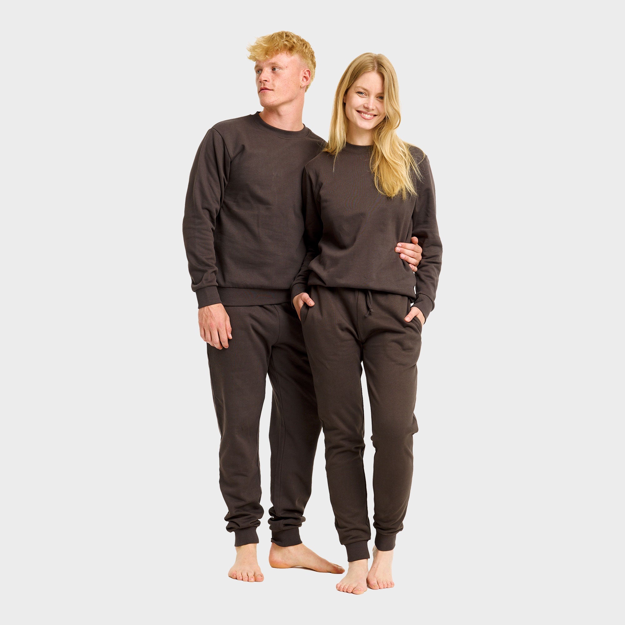 Brunt sweatset – Herr