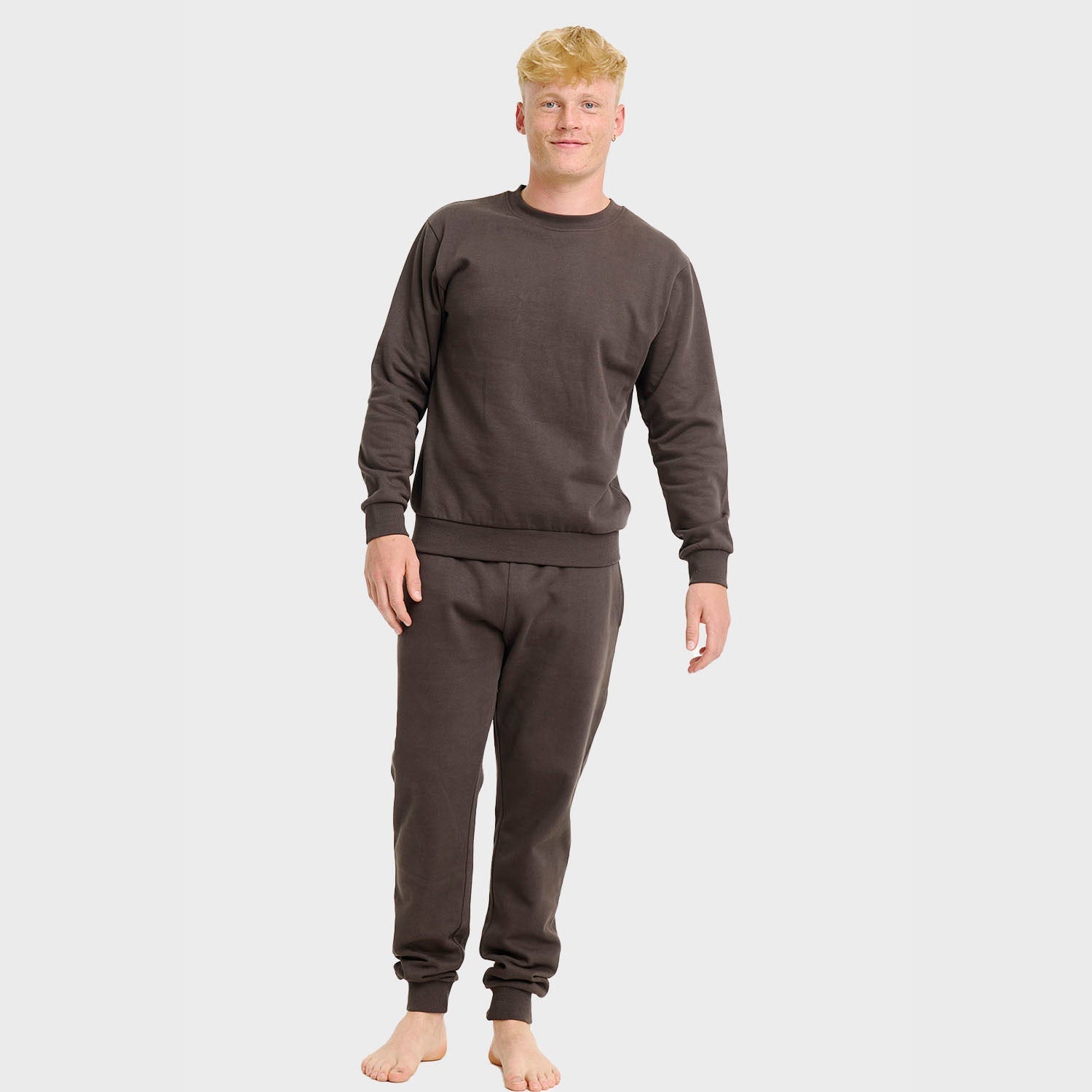 Brunt sweatset – Herr