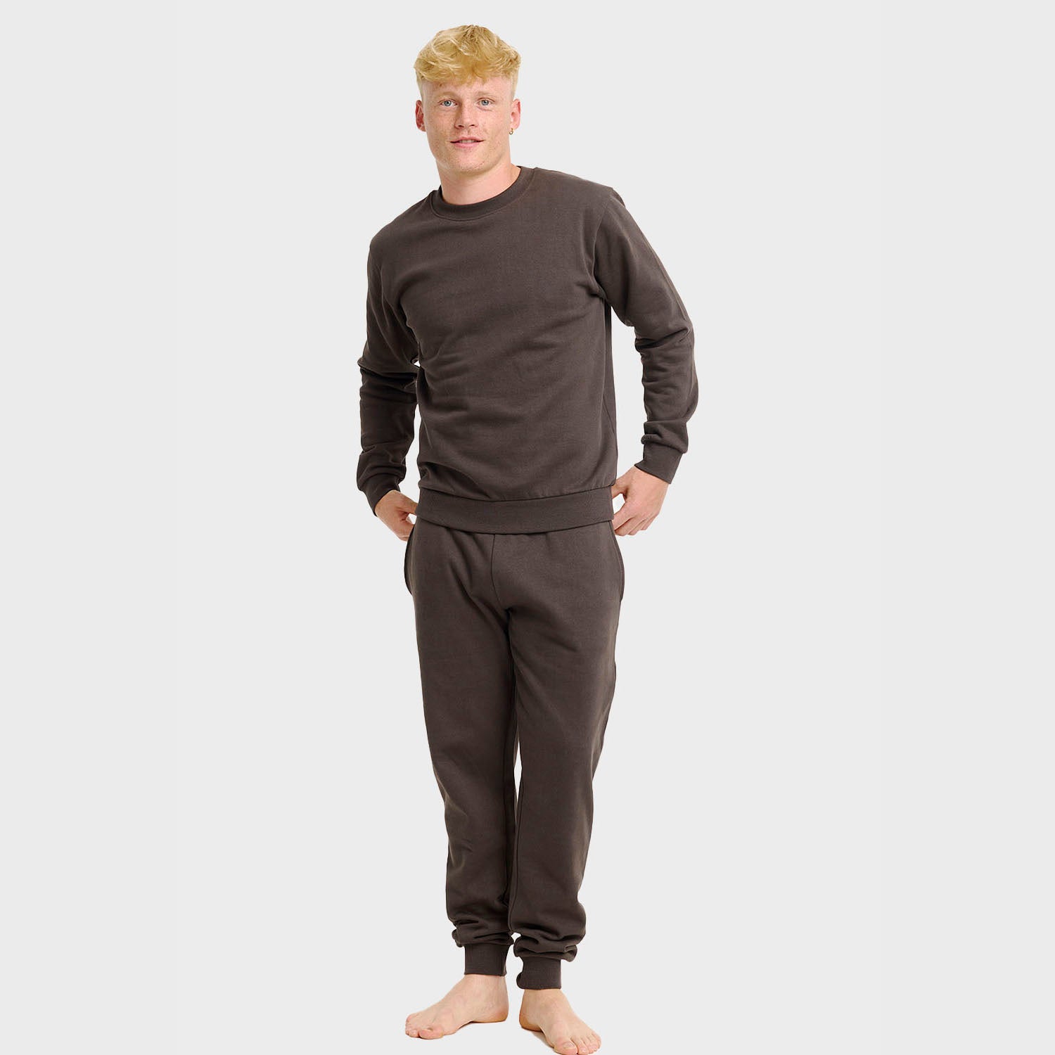 Brunt sweatset – Herr