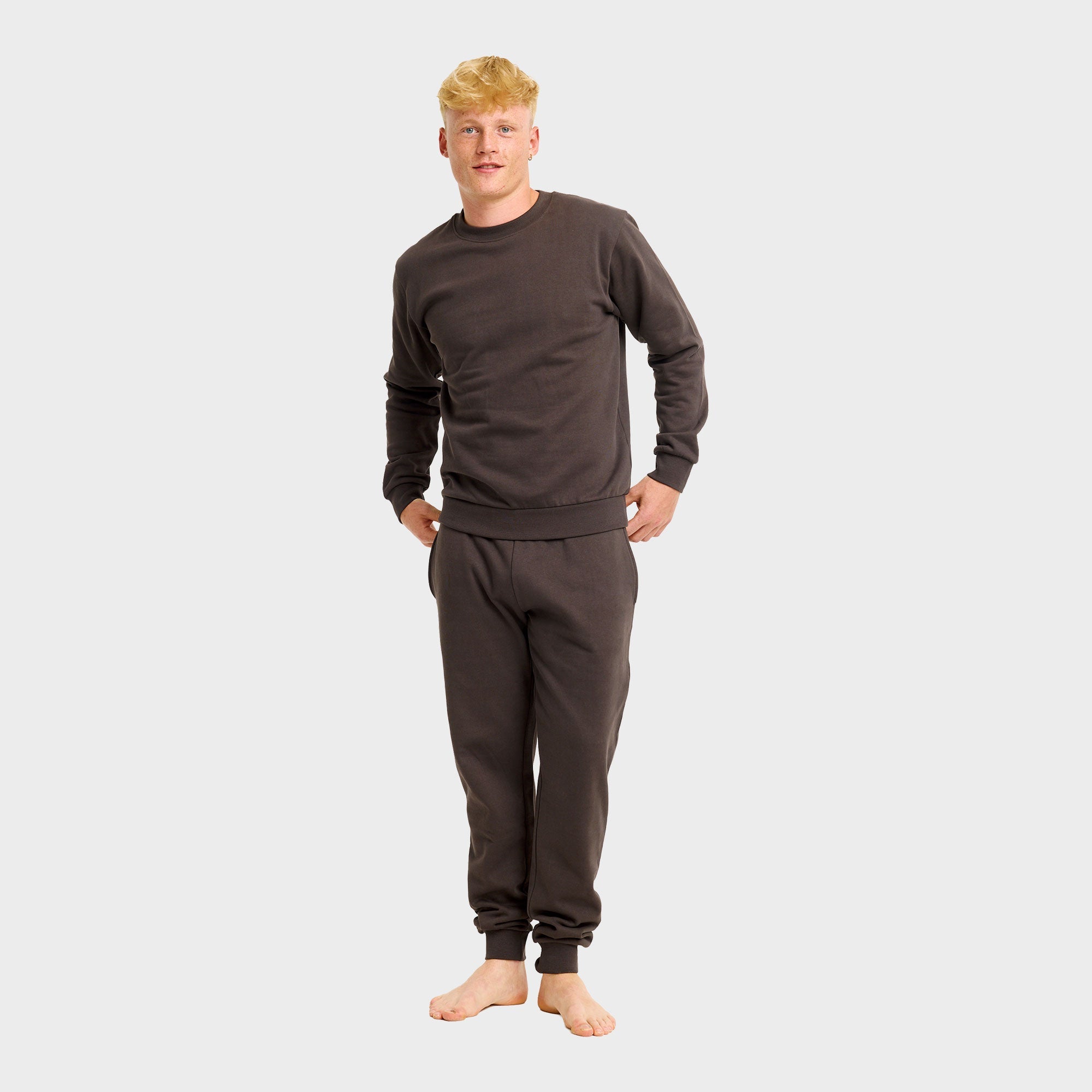 Brunt sweatset – Herr