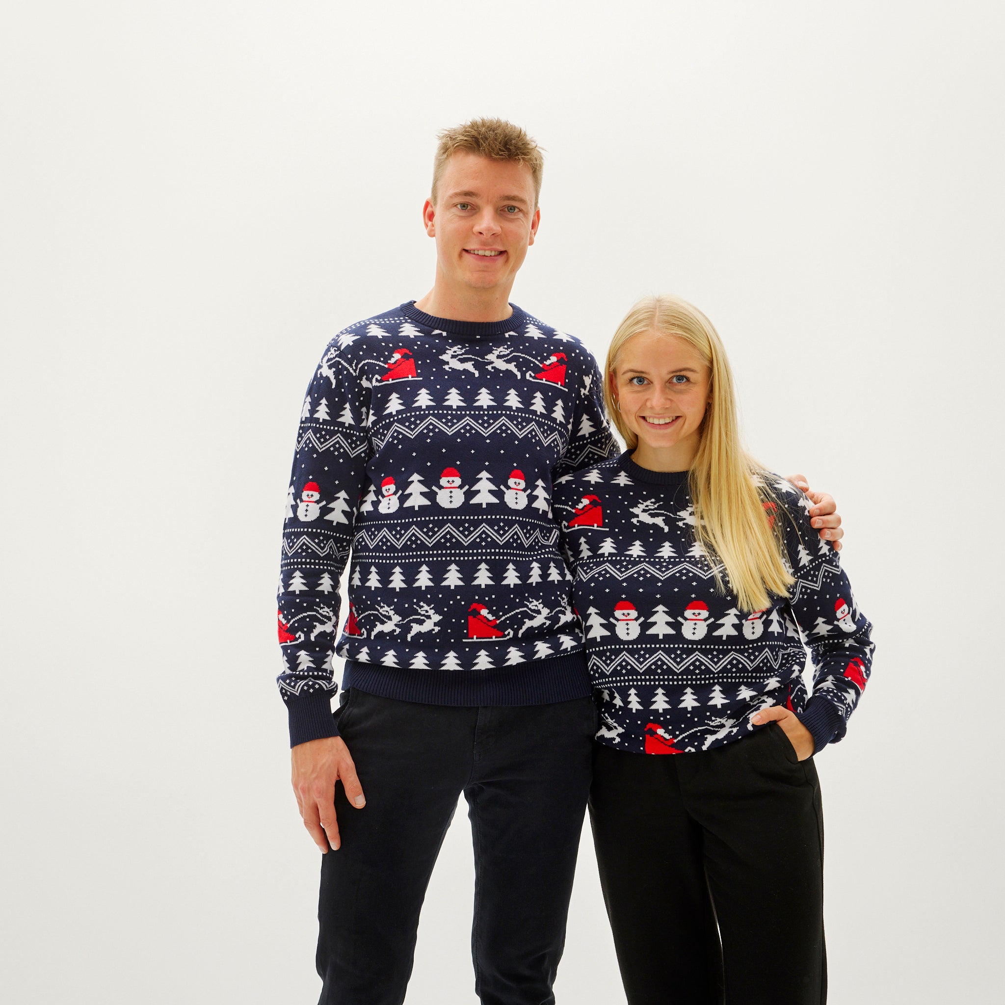 Den Stiliga Jultröja Mörkblå - Herr.