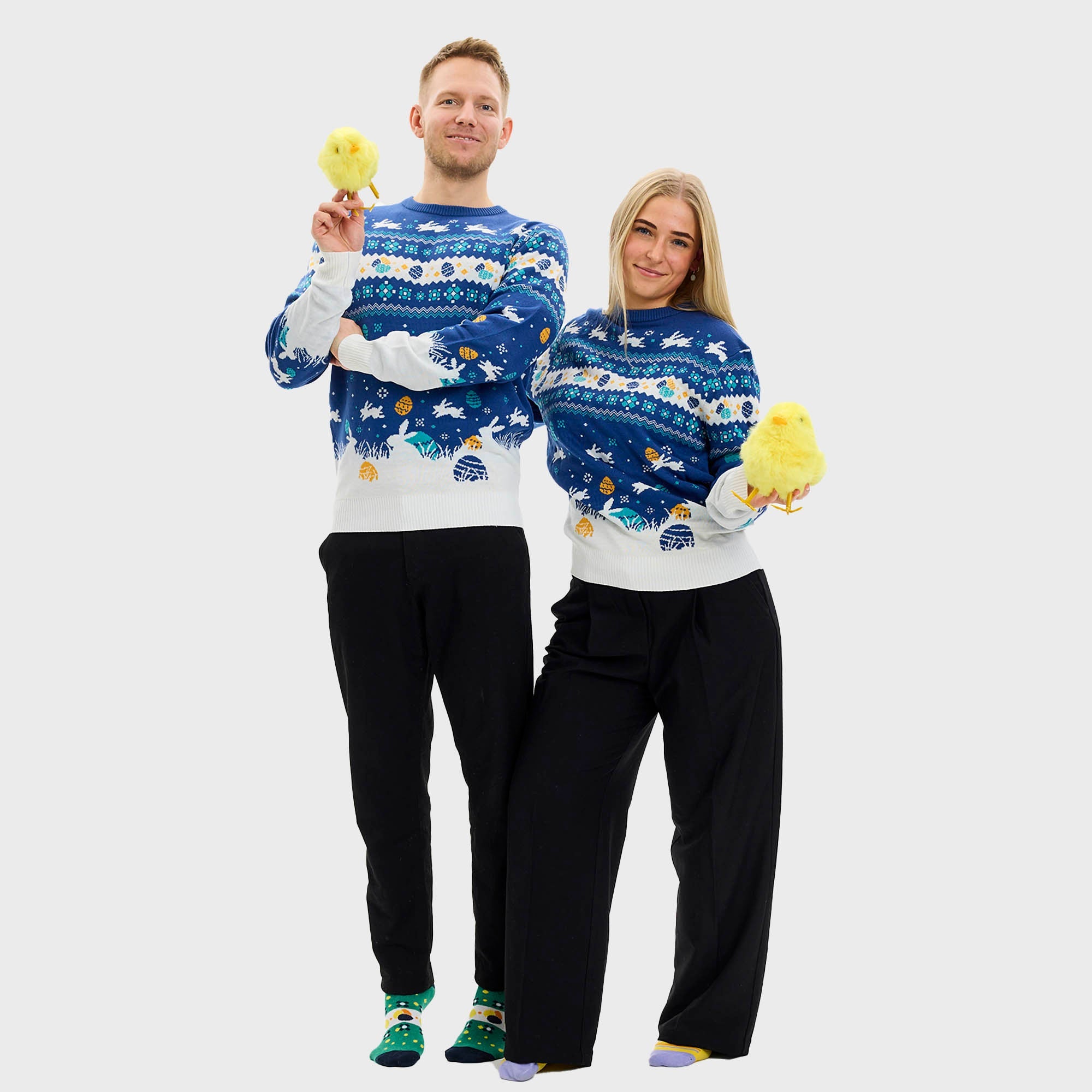 Cute Påsktröjan Blå - Dam