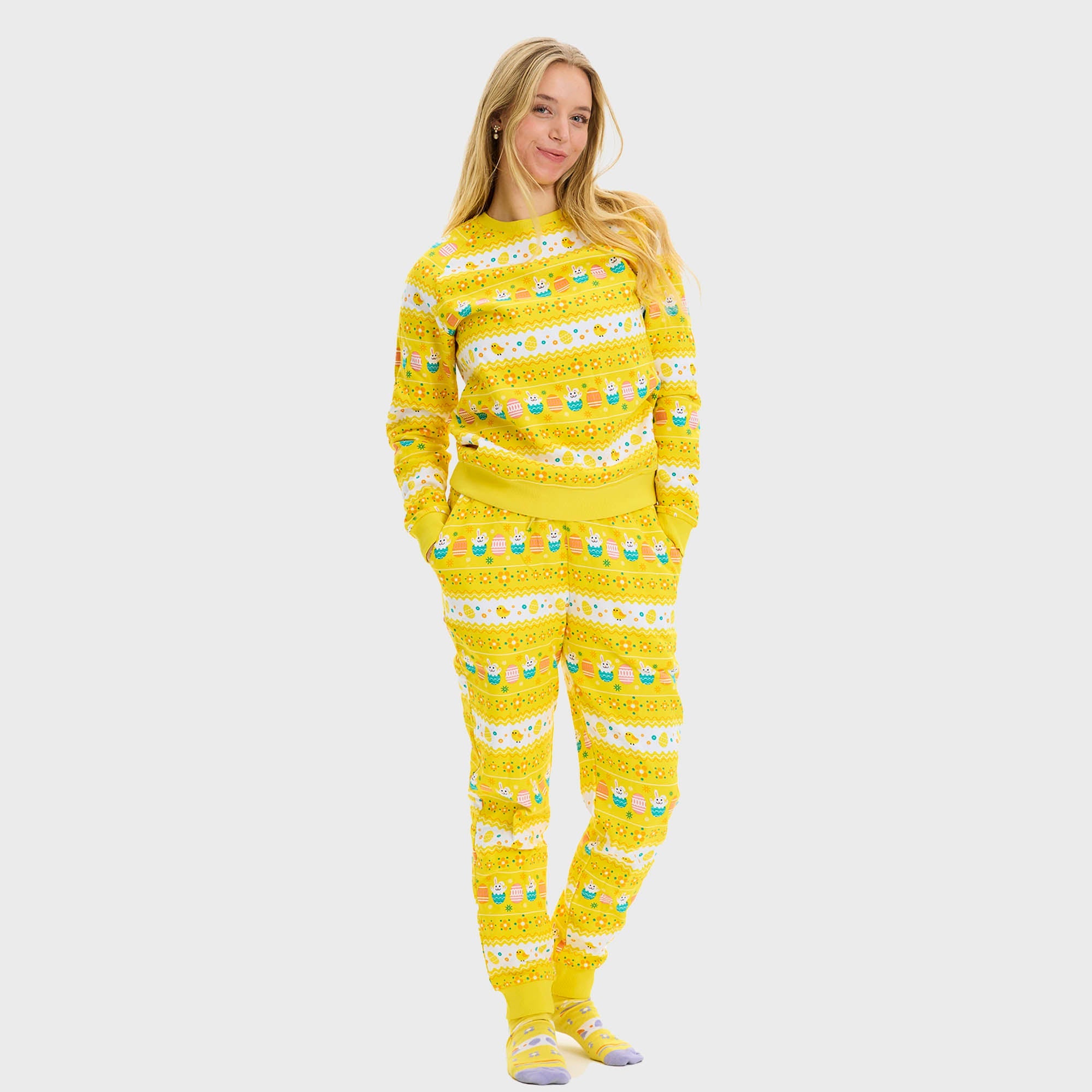 Påsksweatsuit Gul - Dam.