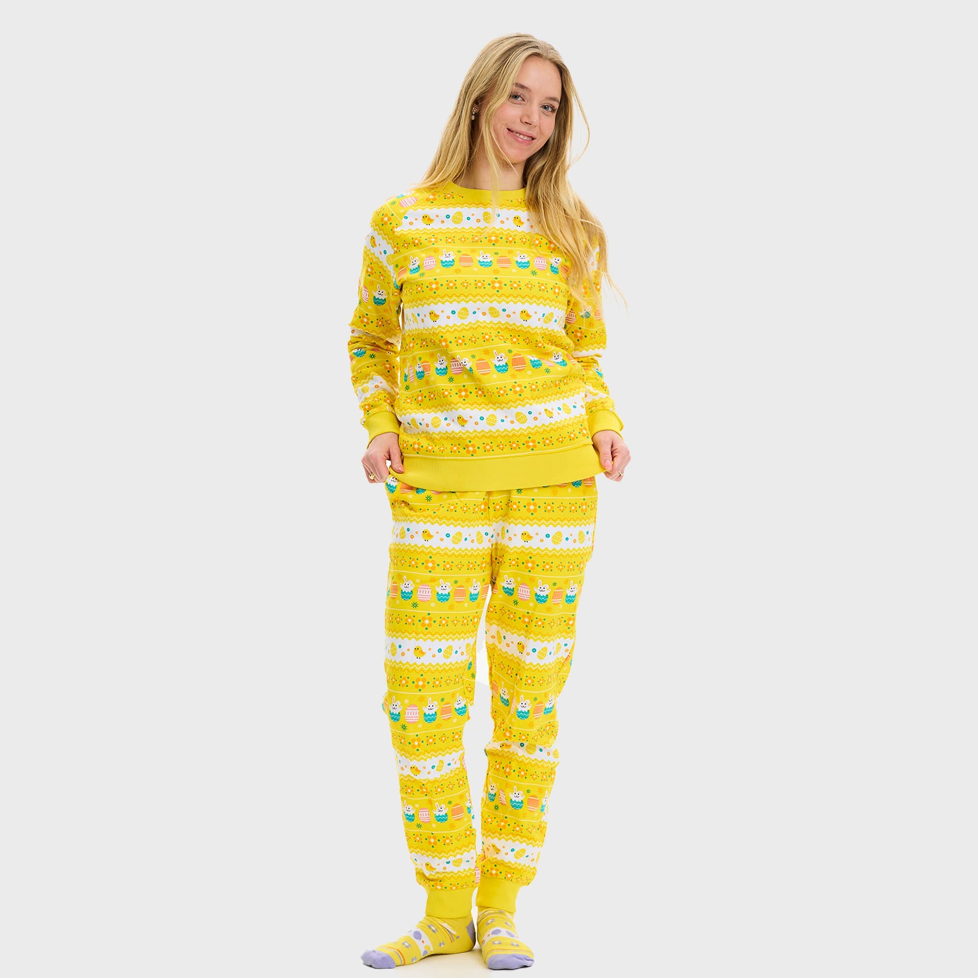 Påsksweatsuit Gul - Dam.