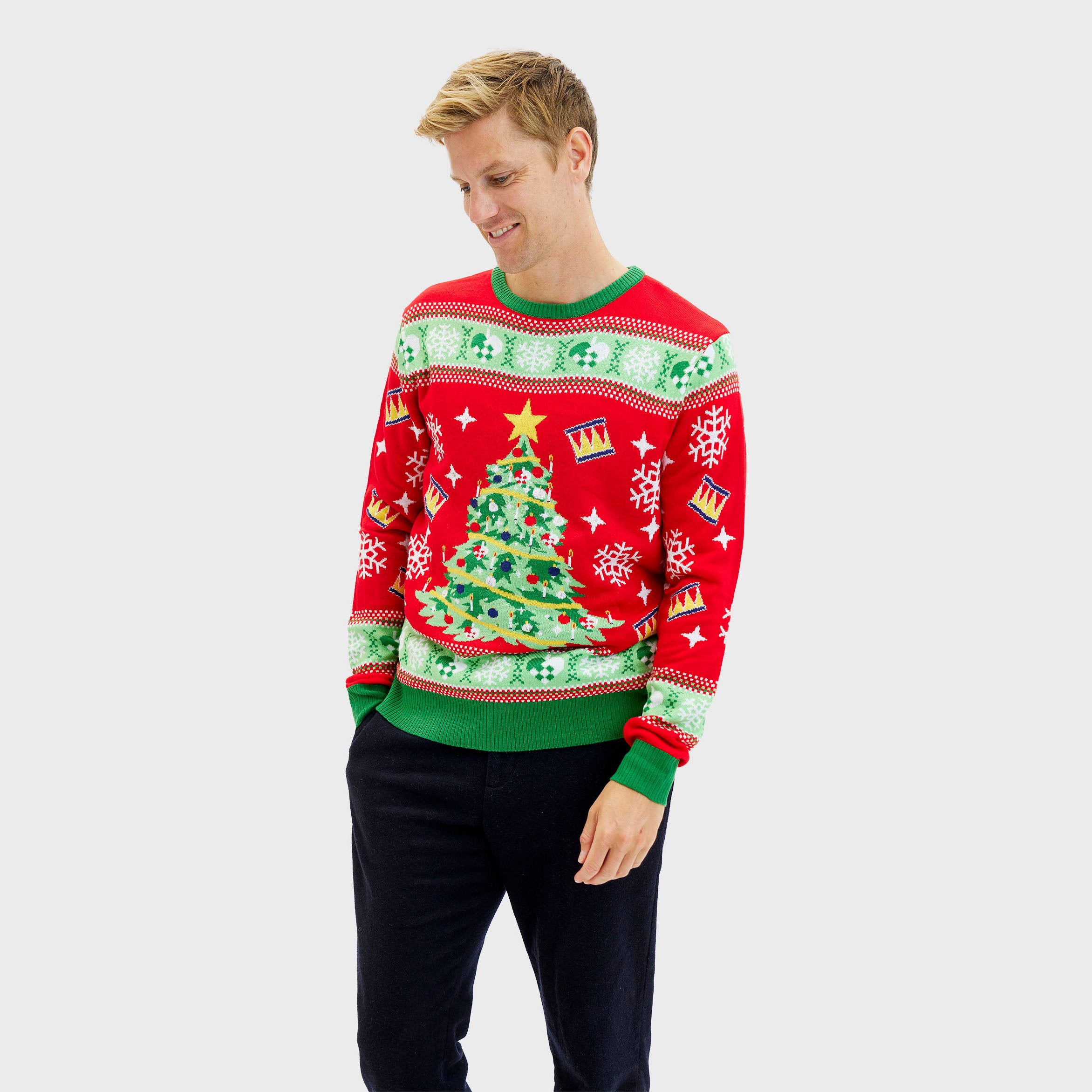 Julgranens Jultröja LED Röd - Herr