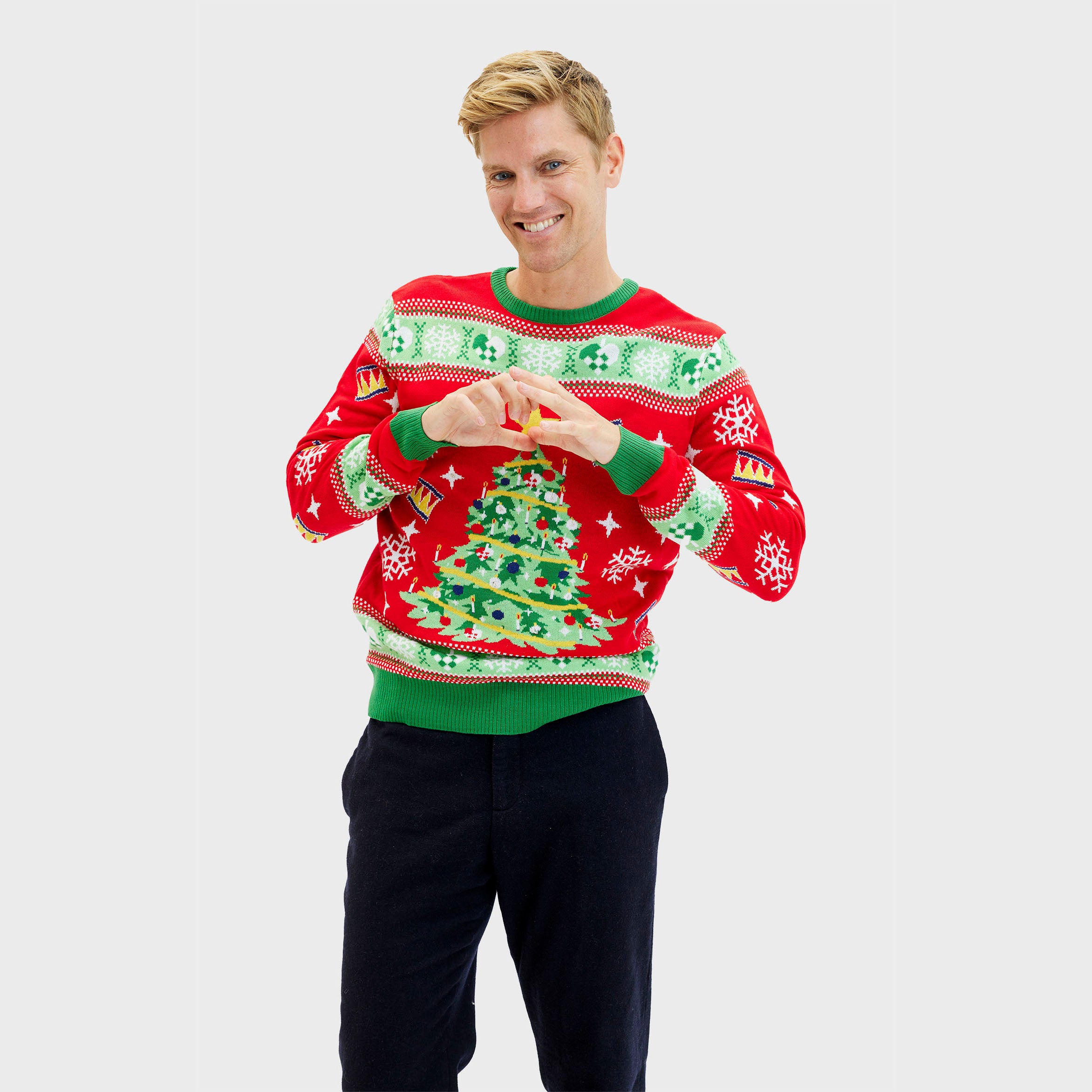 Julgranens Jultröja LED Röd - Herr