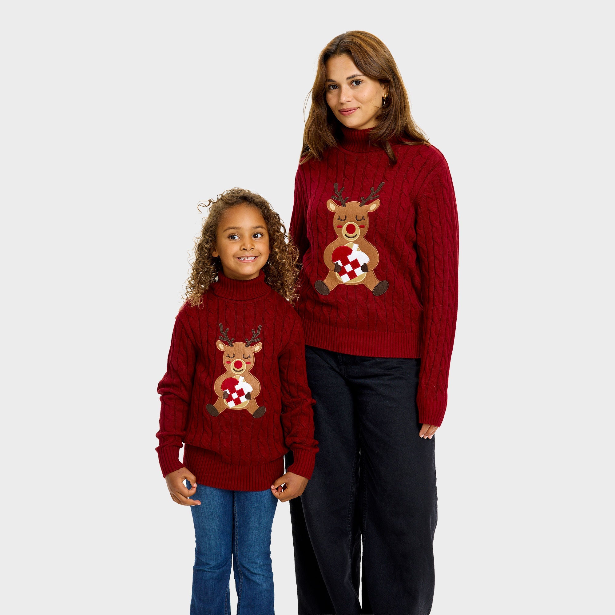 Loving Reindeer Cable Knit Jultröja - Dam