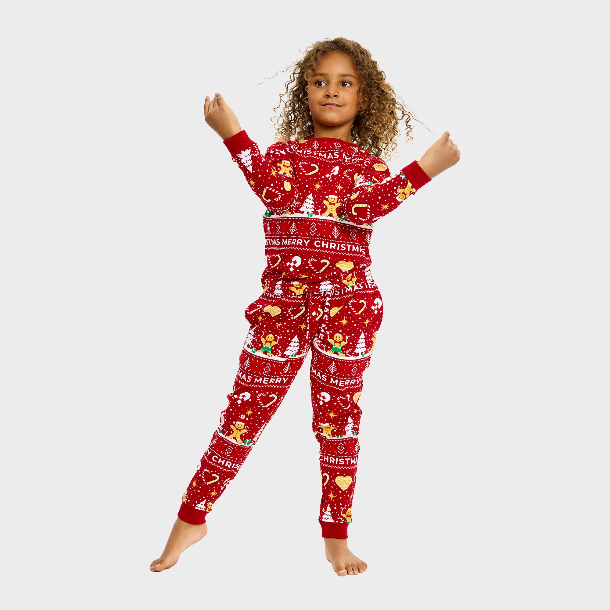 Christmas Cookie julpyjamas röd – Barn