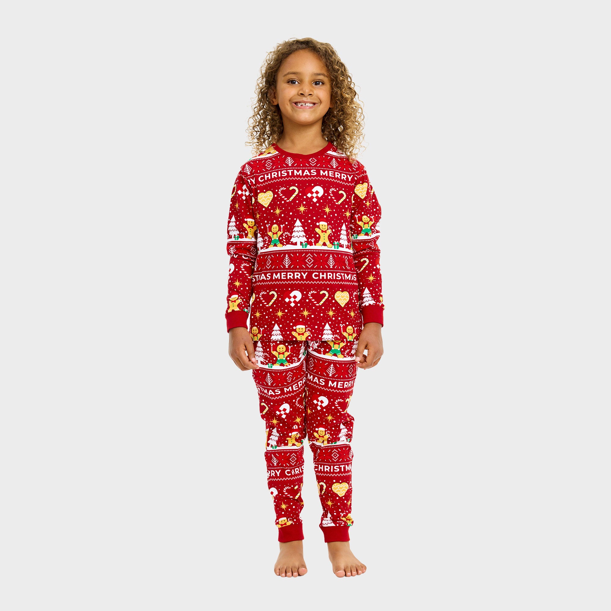 Christmas Cookie julpyjamas röd – Barn