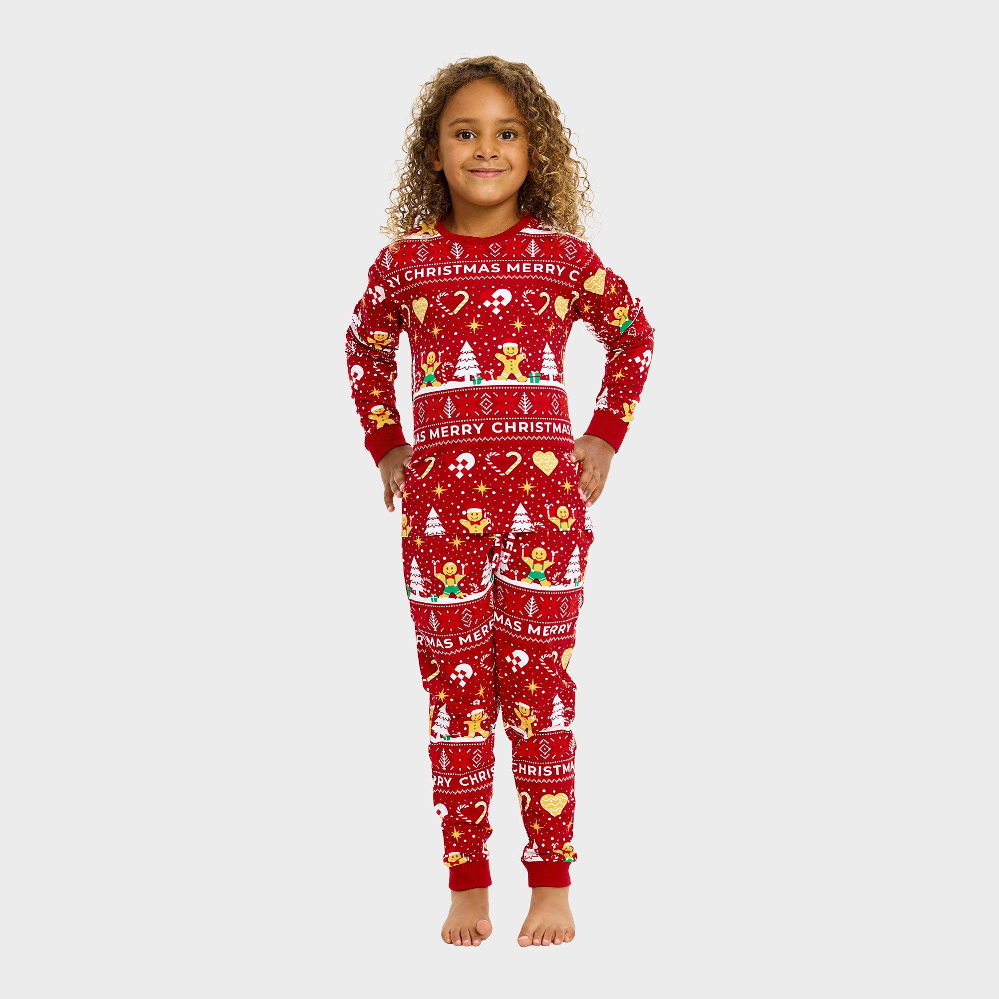 Christmas Cookie julpyjamas röd – Barn