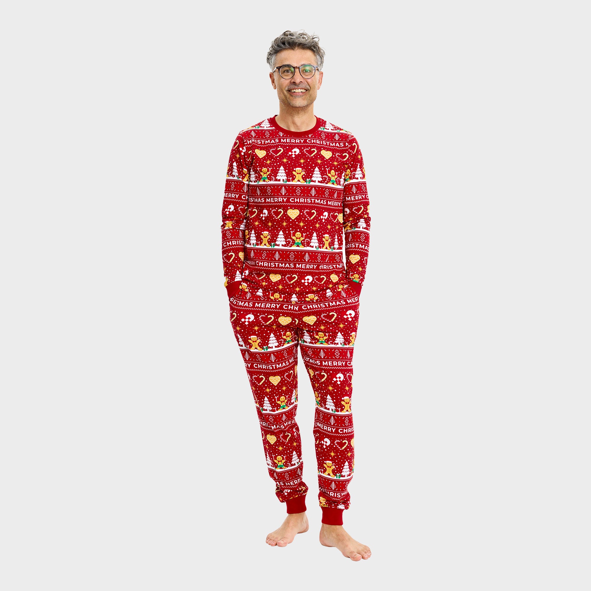 Christmas Cookie julpyjamas röd – Herr