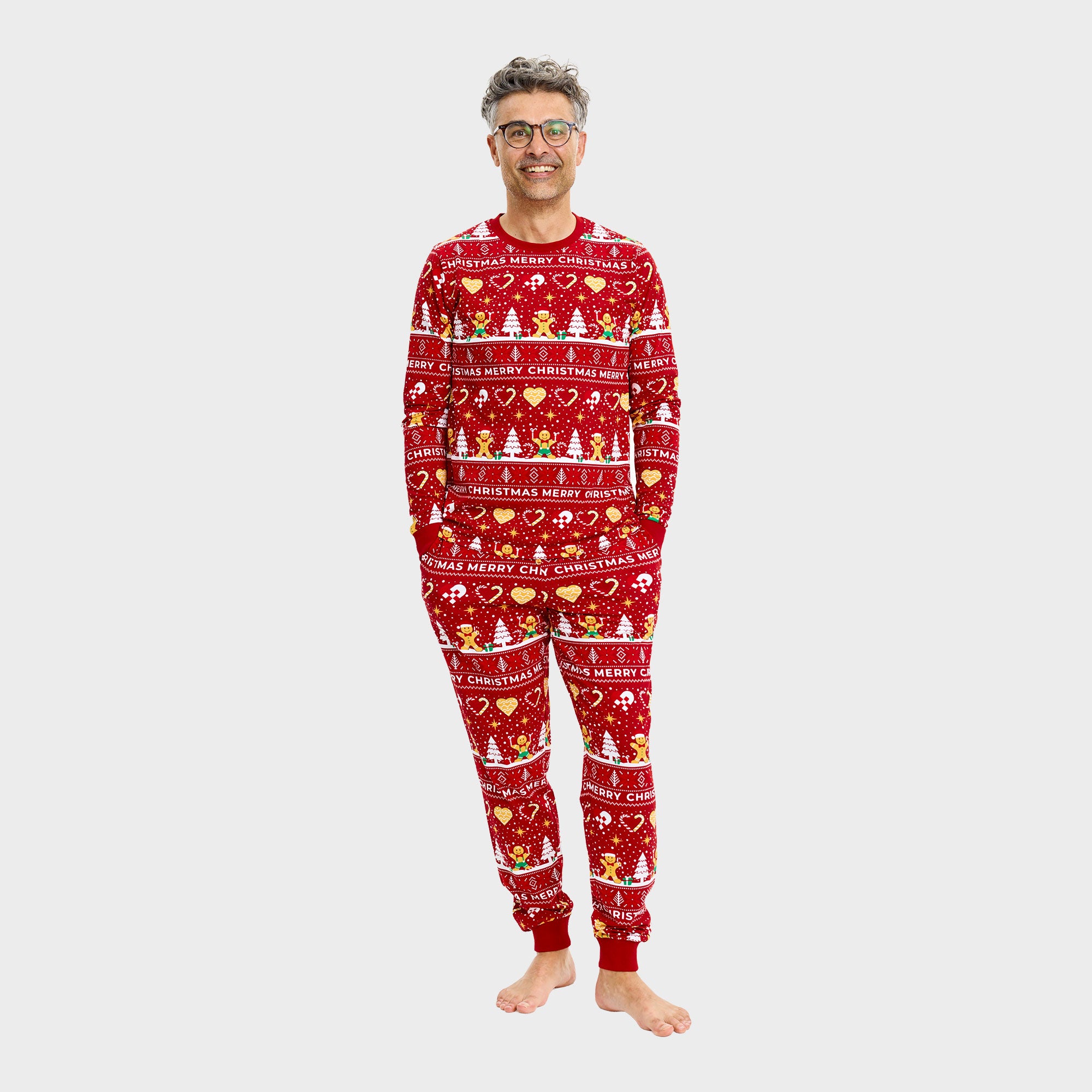 Christmas Cookie julpyjamas röd – Herr